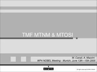 TMF MTNM &amp; MTOSI