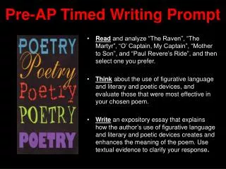 Pre-AP Timed Writing Prompt
