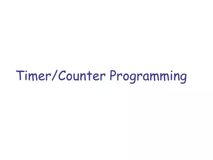 timer counter programming