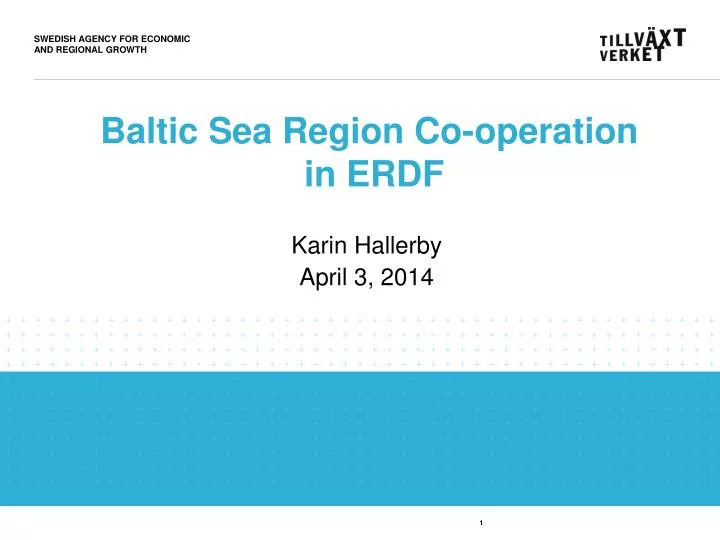 baltic sea region co operation in erdf