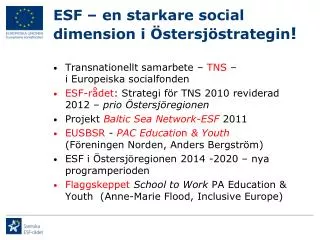 esf en starkare social dimension i stersj strategin