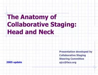 The Anatomy of Collaborative Staging: Head and Neck