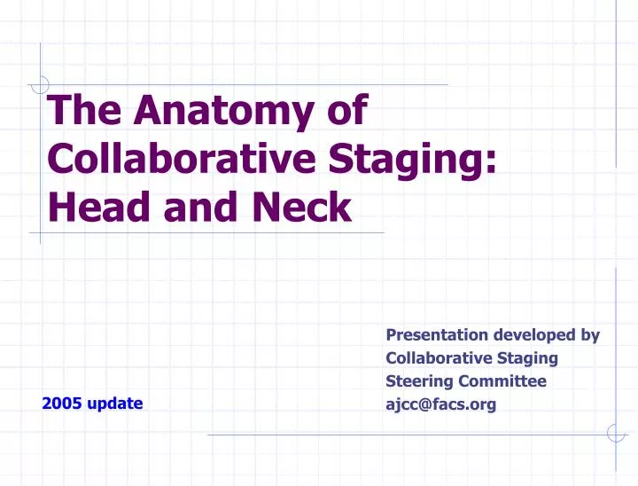 the anatomy of collaborative staging head and neck