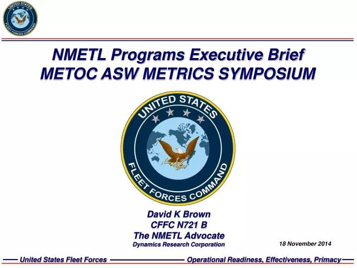 nmetl programs executive brief metoc asw metrics symposium