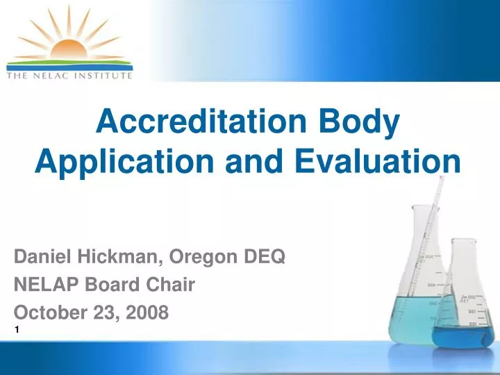 accreditation body application and evaluation