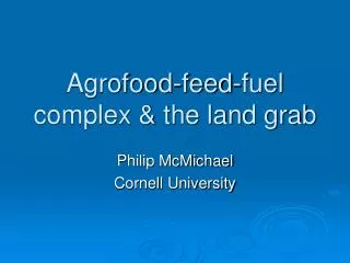 Agrofood-feed-fuel complex &amp; the land grab