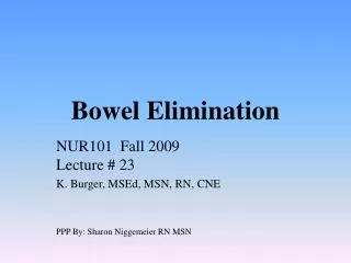 Bowel Elimination