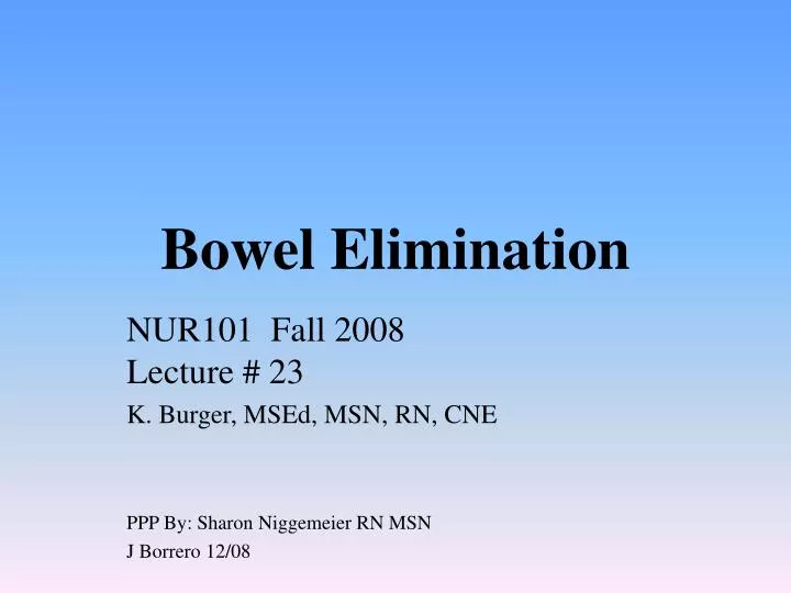 bowel elimination