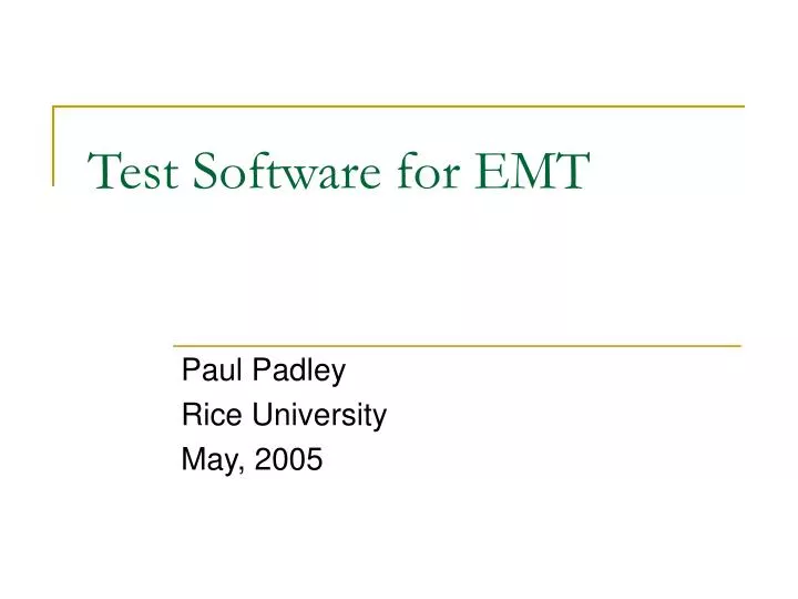 test software for emt