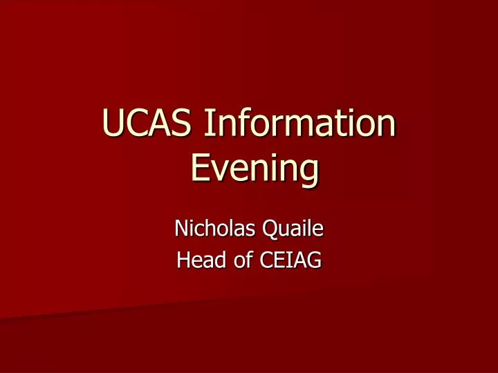 ucas information evening