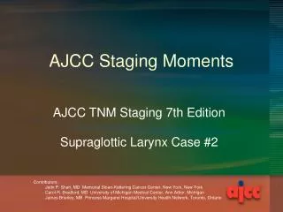 AJCC Staging Moments