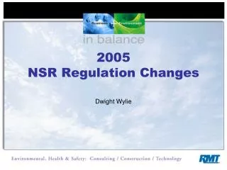 2005 NSR Regulation Changes