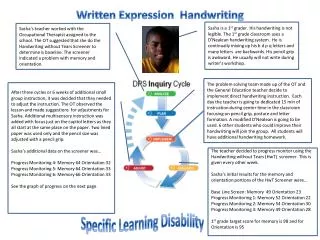 Written Expression Handwriting