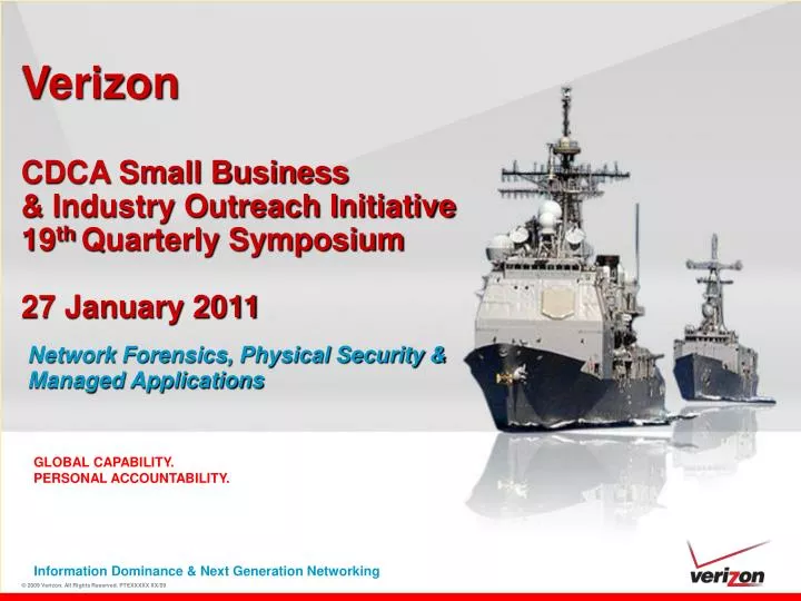 verizon cdca small business industry outreach initiative 19 th quarterly symposium 27 january 2011