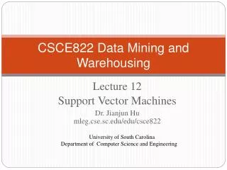 csce822 data mining and warehousing