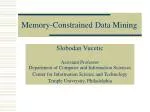 Memory-Constrained Data Mining - slide 1