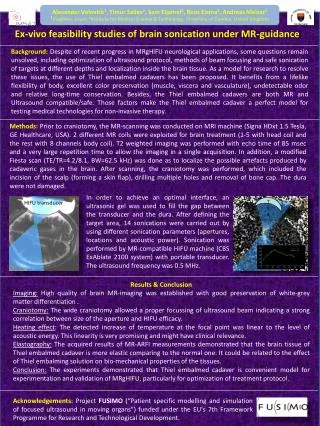 Ex-vivo feasibility studies of brain sonication under MR-guidance