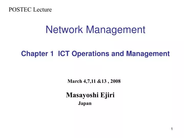 network management chapter 1 ict operations and management