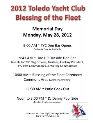2012 Toledo Yacht Club Blessing of the Fleet