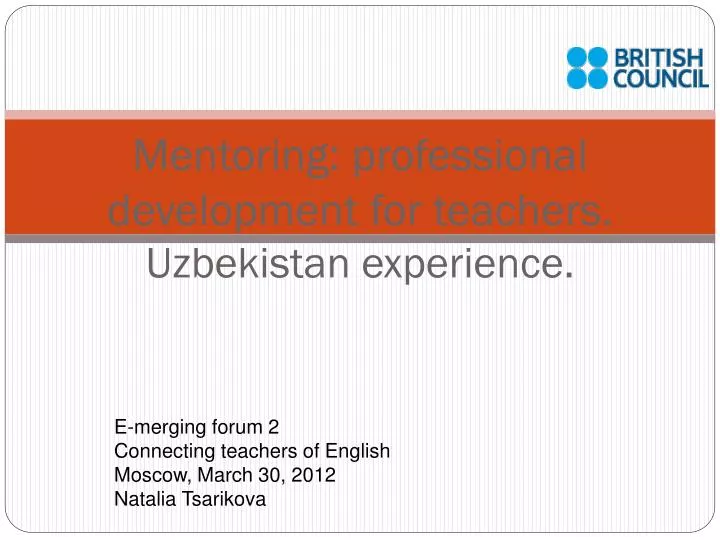 mentoring professional development for teachers uzbekistan experience