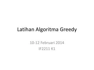 latihan algoritma greedy