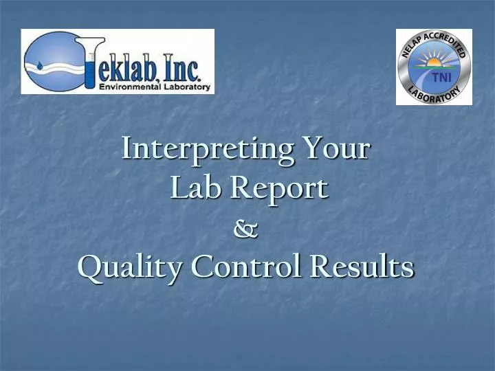 interpreting your lab report quality control results