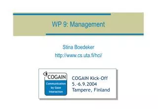 WP 9: Management