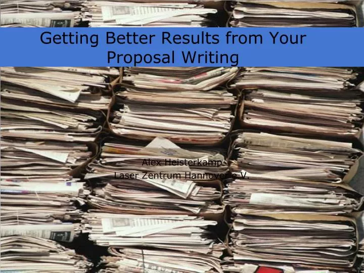 getting better results from your proposal writing