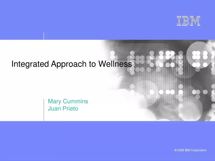 integrated approach to wellness