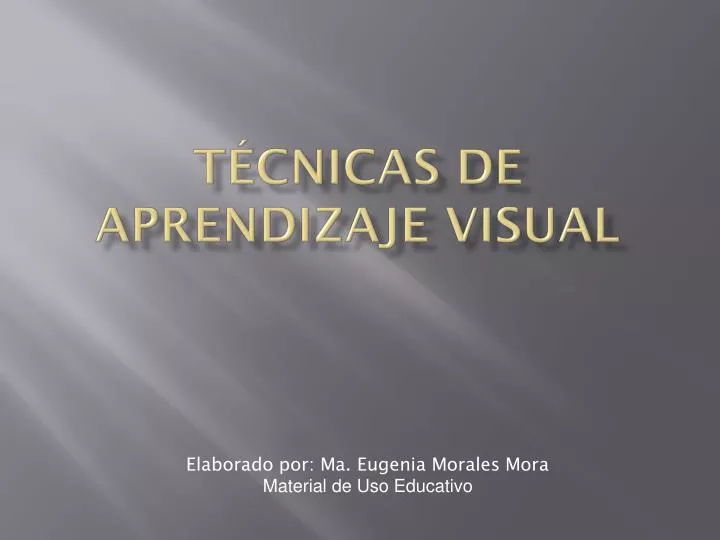 t cnicas de aprendizaje visual