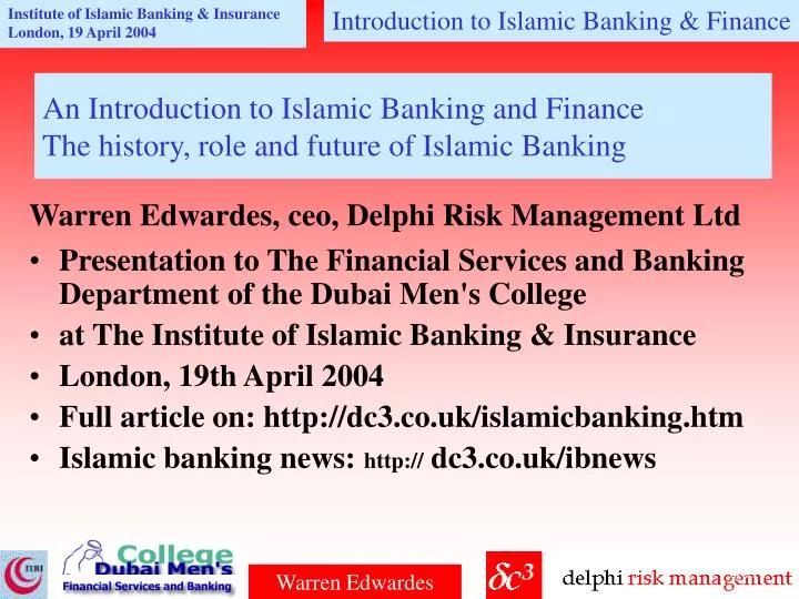 an introduction to islamic banking and finance the history role and future of islamic banking