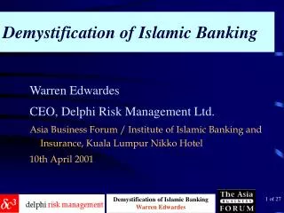 Demystification of Islamic Banking