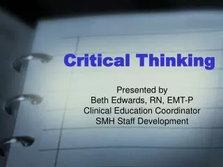 Critical Thinking