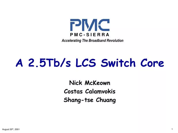 a 2 5tb s lcs switch core nick mckeown costas calamvokis shang tse chuang