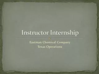 Instructor Internship