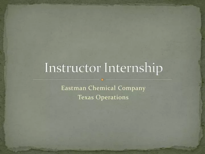 instructor internship