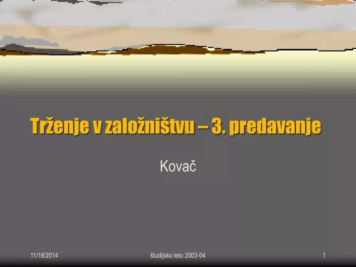 tr enje v zalo ni tvu 3 predavanje