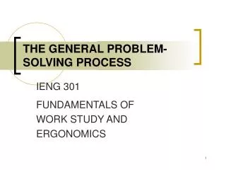 the general problem solving process