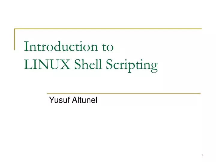 introduction to linux shell scripting