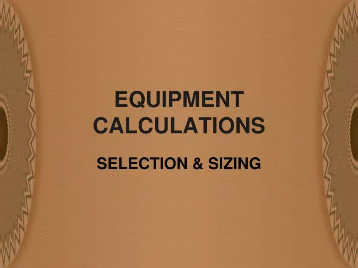 equipment calculations