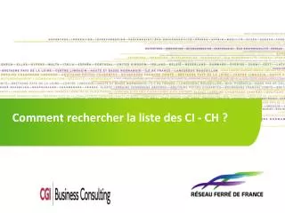 comment rechercher la liste des ci ch