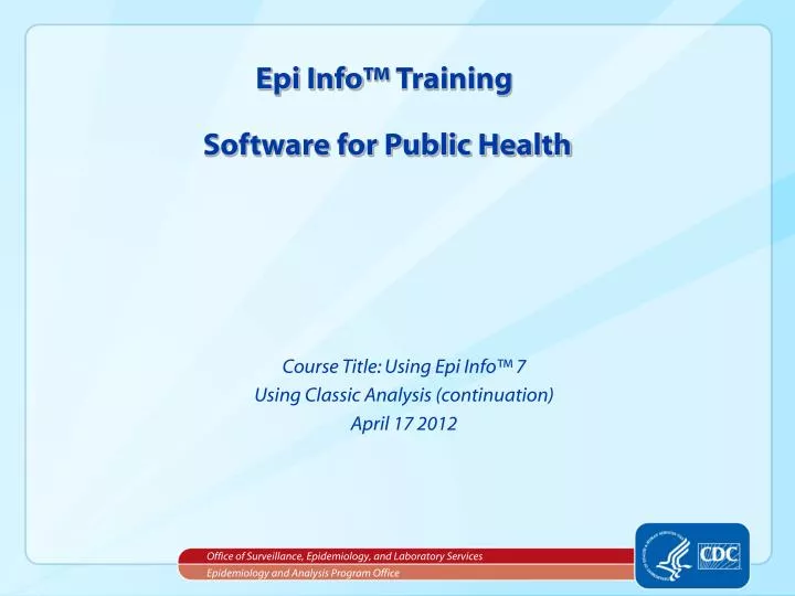 epi info training software for public health