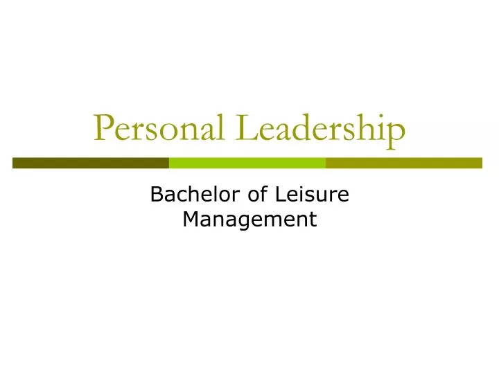 personal leadership