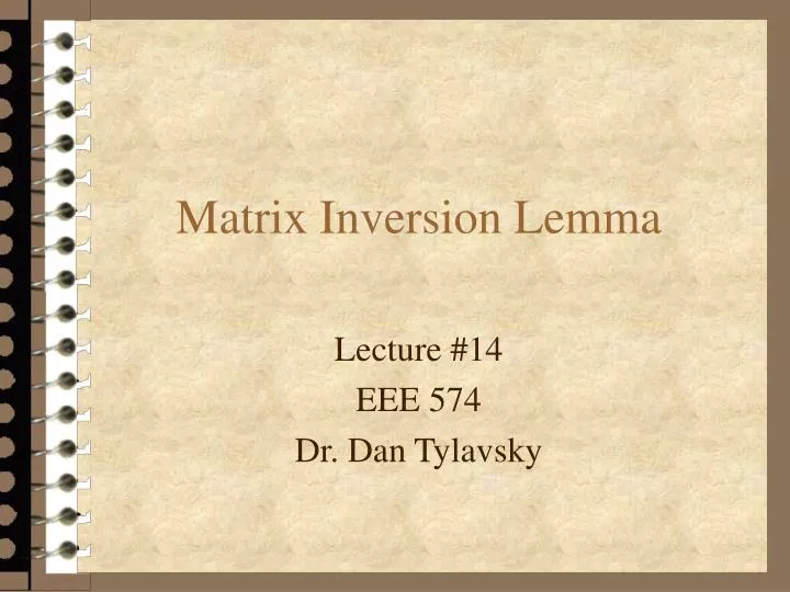 matrix inversion lemma