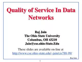 Quality of Service In Data Networks