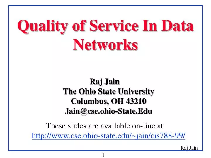 quality of service in data networks
