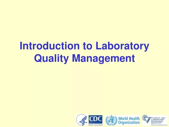introduction to laboratory quality management