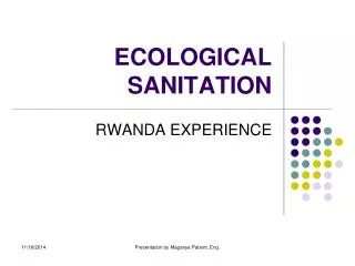 ECOLOGICAL SANITATION