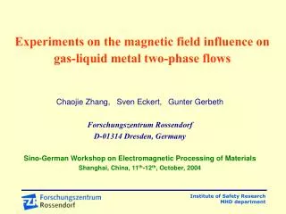 Experiments on the magnetic field influence on gas-liquid metal two-phase flows