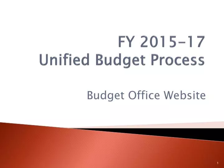 fy 2015 17 unified budget process